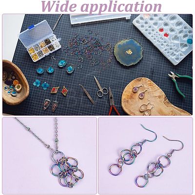 180Pcs 6 Styles 304 Stainless Steel Open Jump Rings STAS-UN0039-10-1
