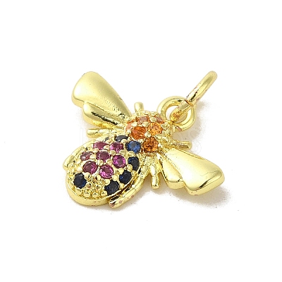 Real 18K Gold Plated Brass Pave Cubic Zirconia Pendants KK-M283-04C-02-1