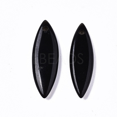 Natural Black Obsidian Pendants G-S364-078B-1