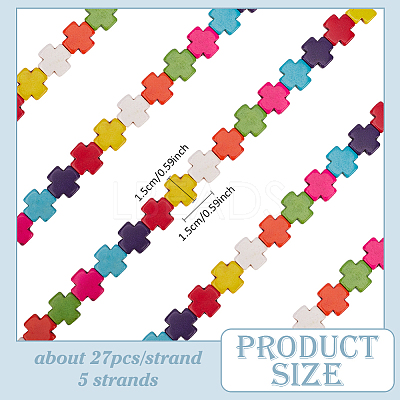 5 Strands Synthetic Turquoise Beads Strands TURQ-ME0001-03-1