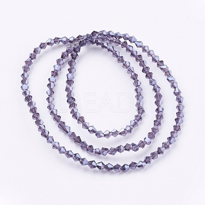 1 Strand Electroplate Glass Beads Strands X-EGLA-J026-3mm-F21-1