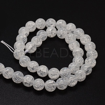 Crackle Glass Round Beads Strands CCG-E001-6mm-04-1
