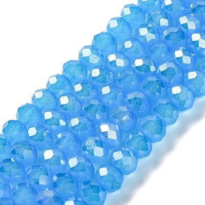 Baking Electroplate Glass Beads Strands DGLA-A039-J8mm-B12-1
