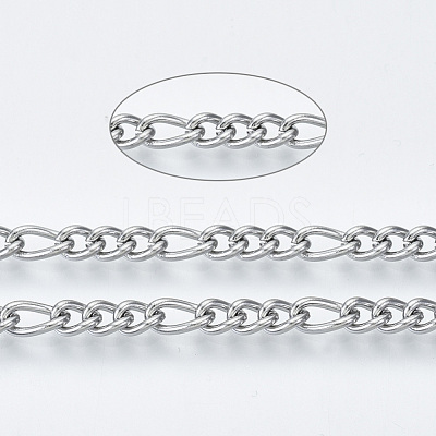 Tarnish Resistant 304 Stainless Steel Curb Chains CHS-S001-09A-P-1