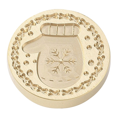 Christmas Series Wax Seal Brass Stamp Head AJEW-M037-01G-23-1