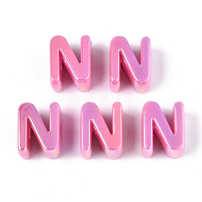 UV Plating Opaque Acrylic Beads PACR-ZX018-04N-1