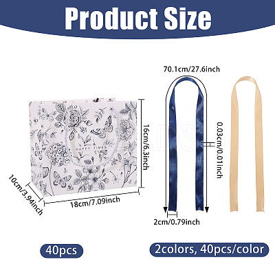 Floral Printed Paper Gift Tote Bags ABAG-WH0044-82A-1