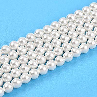 Baking Paint Pearlized Glass Pearl Bead Strands HY-N002-4mm-A11-1