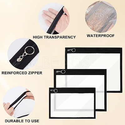 3 Sizes Transparent PVC Zipper Jewelry Bag Gift Pouch ABAG-CN0001-11B-1