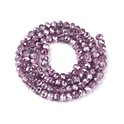 Transparent Electroplate Glass Beads Strands EGLA-Q131-01A-05-1