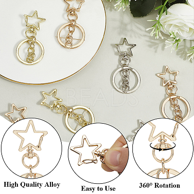 18Pcs 3 Style Alloy Keychain Clasps KEYC-SP0001-49D-1