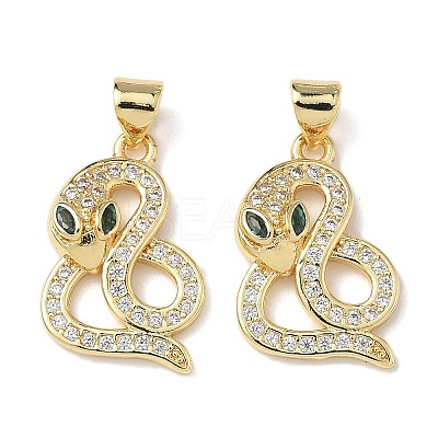 Brass Micro Pave Cubic Zirconia Pendants KK-L243-29G-07-1