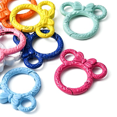 10Pcs Spray Painted Alloy Spring Gate Rings FIND-YW0001-59-1