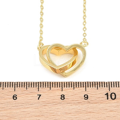 Brass Couple Heart Pendant Necklaces KK-CBA4547-07G-1
