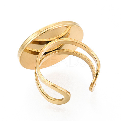 304 Stainless Steel Cuff Ring Findings STAS-S080-040H-G-1
