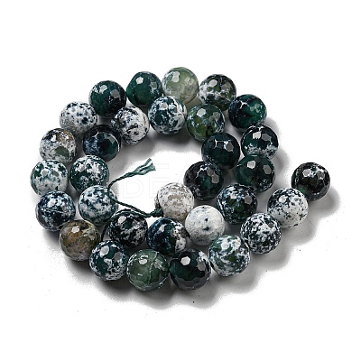 Faceted Natural Fire Crackle Agate Beads Strands G-F447-12mm-N11-1