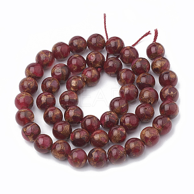 Natural Chalcedony Beads Strands G-S333-6mm-014D-1