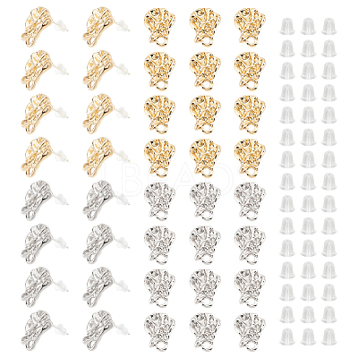 40Pcs 2 Color Alloy Stud Earring Findings FIND-DC0002-19-1