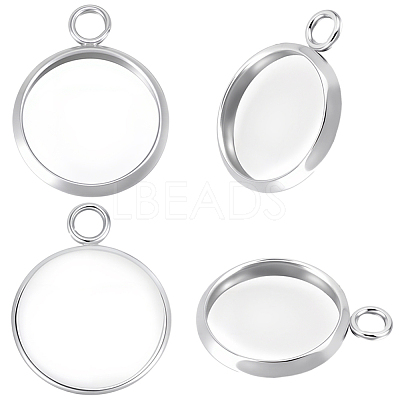 40Pcs 304 Stainless Steel Pendant Cabochon Settings STAS-BBC0010-68-1