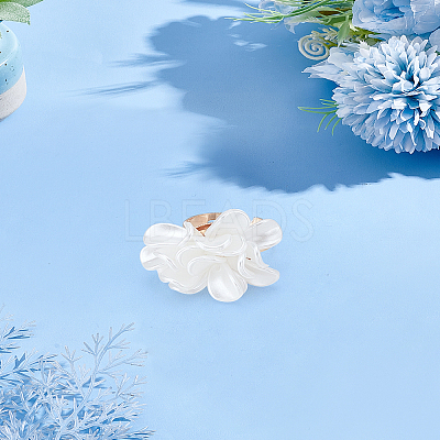 1Pc Acrylic Flower Finger Rings RJEW-LP0003-38-1