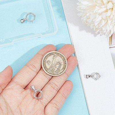 3Pcs 3 Styles Rhodium Plated 925 Sterling Silver Open Back Bezel Pendant Cabochon Settings STER-GO0001-22-1