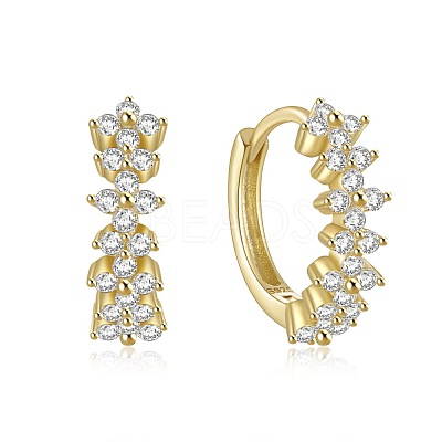 S925 Sterling Silver Twisted Circle Earrings with Diamond Inlay VT3298-7-1
