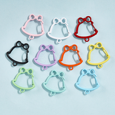 20Pcs 10 Colors Zinc Alloy Baking Paint Bell Shape Keychain Clasps FIND-SC0017-44-1