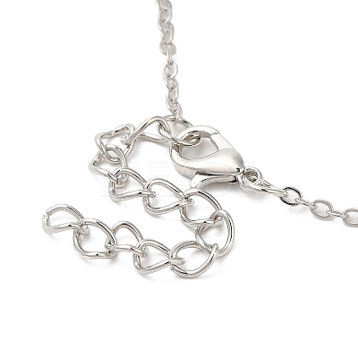 Heart with Word Best Wishes Zinc Alloy Pendant Necklaces for Christmas NJEW-M203-02A-GP-1