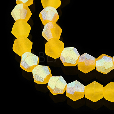 Imitate Austrian Crystal Bicone Frosted Glass Beads Strands EGLA-A039-T4mm-MB22-1