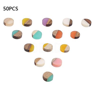 Resin & Walnut Wood Cabochons RESI-S358-70-1
