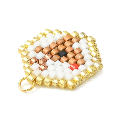 Christmas 304 Stainless Steel & Glass Cylinder Seed Beads Pendants PALLOY-MZ01445-1
