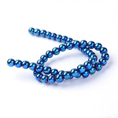 Non-magnetic Synthetic Hematite Beads Strands G-S096-4mm-7-1