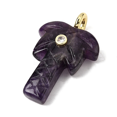 Natural Amethyst Carved Pendants G-C282-04F-1