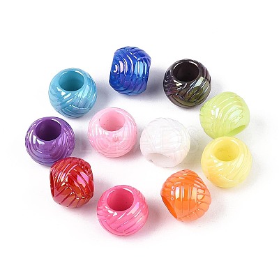 Pearlized UV Plating Opaque Acrylic European Beads SACR-T017-60M-1