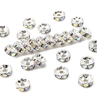 Brass Grade A Rhinestone Spacer Beads RB-A014-Z7mm-28S-1