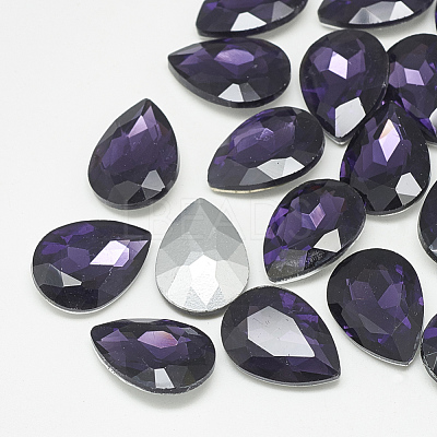 Pointed Back Glass Rhinestone Cabochons RGLA-T081-10x14mm-16-1
