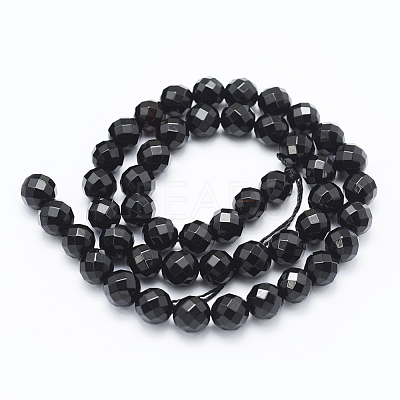 Natural Black Onyx Beads Strands G-E469-07-4mm-1