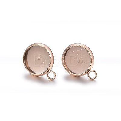Ion Plating(IP) 304 Stainless Steel Stud Earring Settings LS-STAS-H467-08RG-16mm-1
