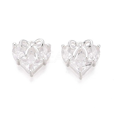Brass Micro Pave Cubic Zirconia Pendants KK-T071-45P-1