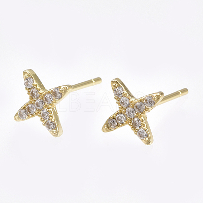 Brass Ear Studs KK-S348-215-1