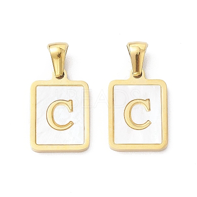 Ion Plating(IP) 304 Stainless Steel Pave Shell Pendants X-STAS-G327-01G-C-1