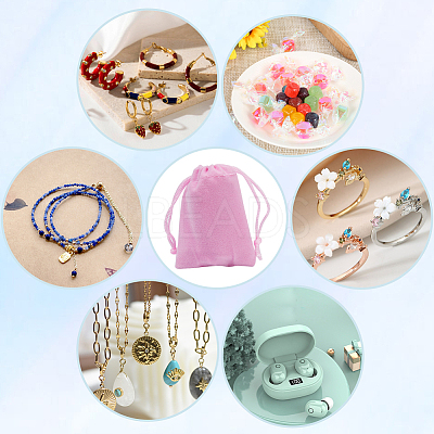 Velvet Jewelry Drawstring Gift Bags ABAG-BBC0001-10A-02-1