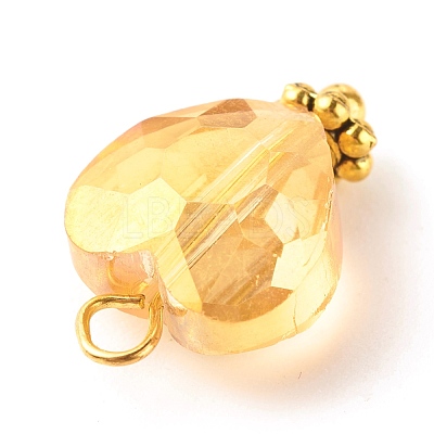 Electroplate Glass Beads Pendants PALLOY-JF01137-1