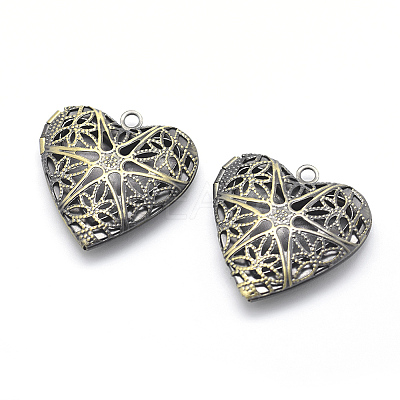 Brass Diffuser Locket Pendants X-KK-F717-25AB-NR-1
