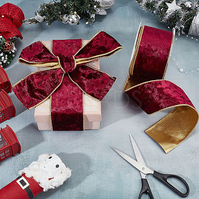 Polyester Velvet Ribbons SRIB-WH0011-356B-1