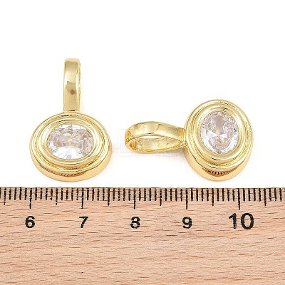 Brass Pave Clear Cubic Zirconia Pendants KK-CBA56EF-35B-G-01-1