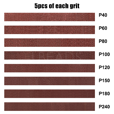 40Pcs 8 Style Flat Sandpaper TOOL-FH0001-61-1