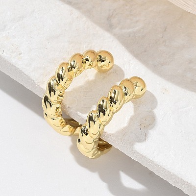 Rack Plating Brass Twist Rope Shape Cuff Earrings EJEW-G288-08G-1