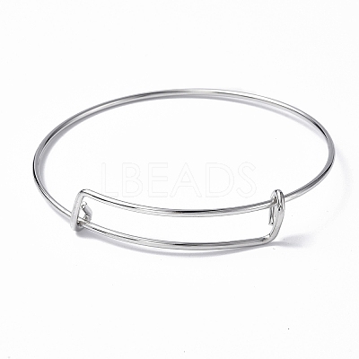 Non-Tarnish Adjustable 304 Stainless Steel Wire Bangle Making MAK-F286-03P-1