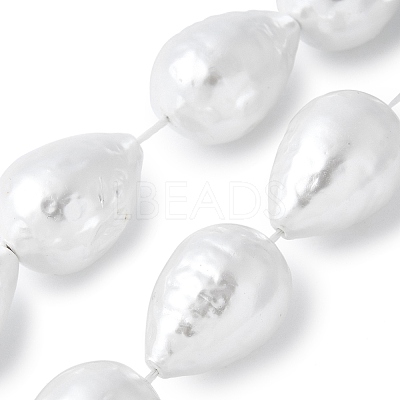 Electroplated Shell Pearl Beads Strands BSHE-F013-13-01-1
